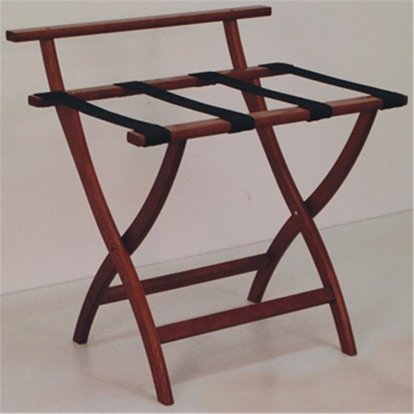 WallSaver Luggage Rack in Mahogany with Black Webbing