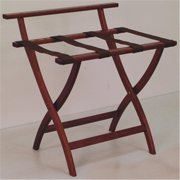 WallSaver Luggage Rack in Mahogany with Brown Webbing