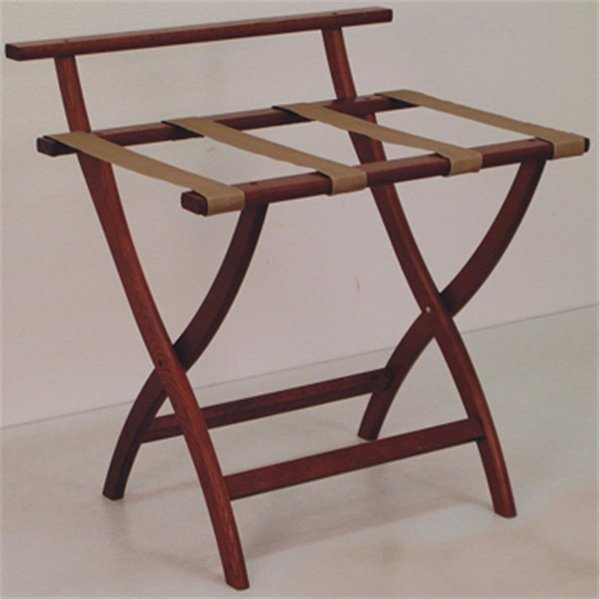 WallSaver Luggage Rack in Mahogany with Tan Webbing