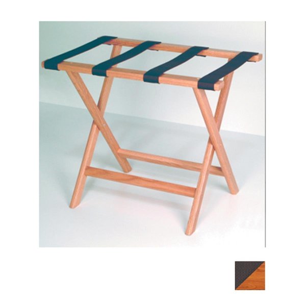 Deluxe Straight Leg Luggage Rack in Light Oak with Black Webbing