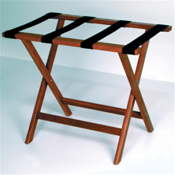 Deluxe Straight Leg Luggage Rack in Mahogany with Black