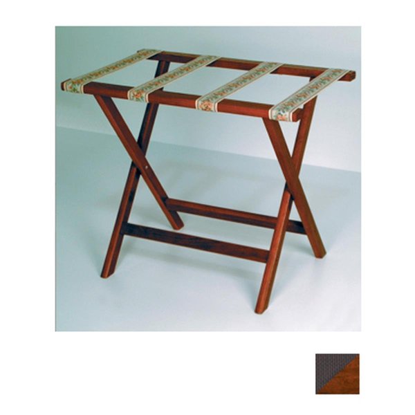 Deluxe Straight Leg Luggage Rack in Mahogany with Brown
