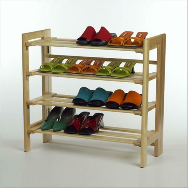 Natural Beechwood SHOE RACK 4-TIER