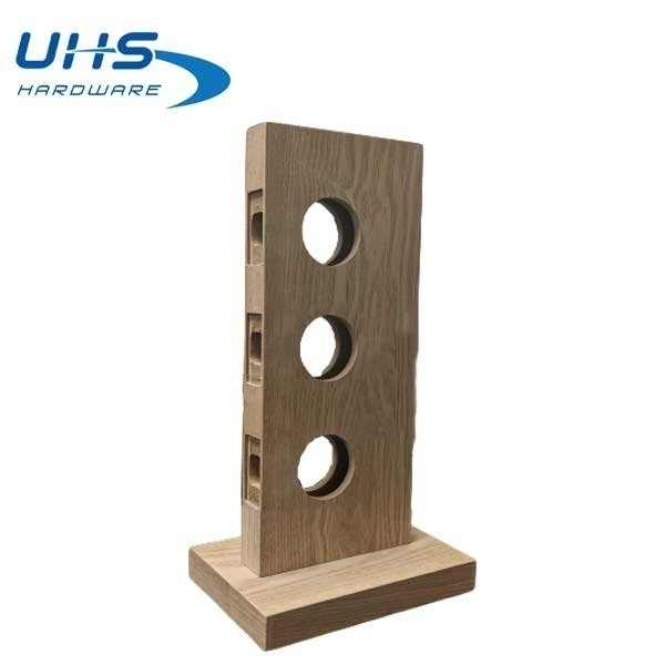 UHS Service:Lock Display with 3 Holes - Natural Wood - Short