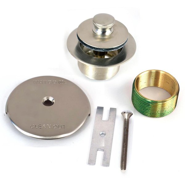 1.625 in. Overall Dia. x 16 Threads x 1.25 in. Push Pull Trim Kit w-38101 Bushing,  Brushed Nickel