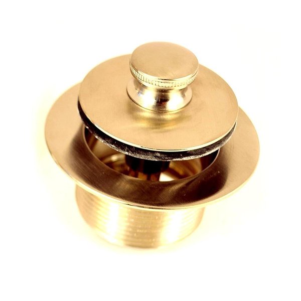 1.625 in. Overall Dia. x 16 Threads x 1.25 in. Push Pull Bath Closure,  Brass