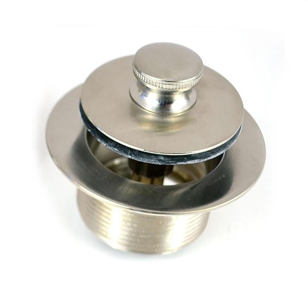 1.865 in. Overall Dia. x 11.5 Threads x 1.25 in. Push Pull Bath Closure,  Brushed Nickel