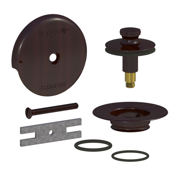 QuickTrim Bronze Lift and Turn Tub Stopper,  1H Overflow Trim Kit
