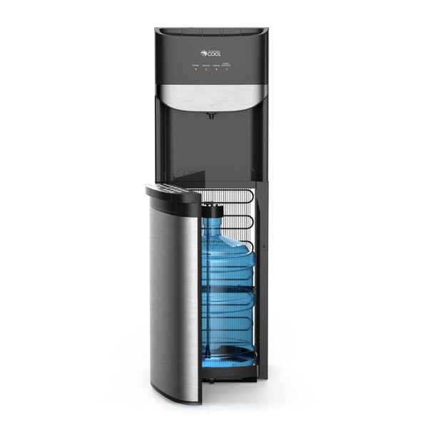 Freestanding Bottom Loading Electric Water Cooler Hot,  Cold,  and Room in Silver/Black