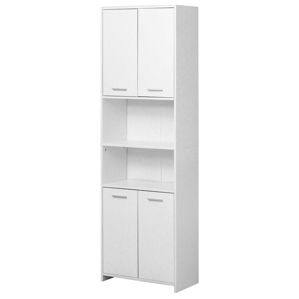 White Tall Storage Cabinets with Doors and Shelves for Sale