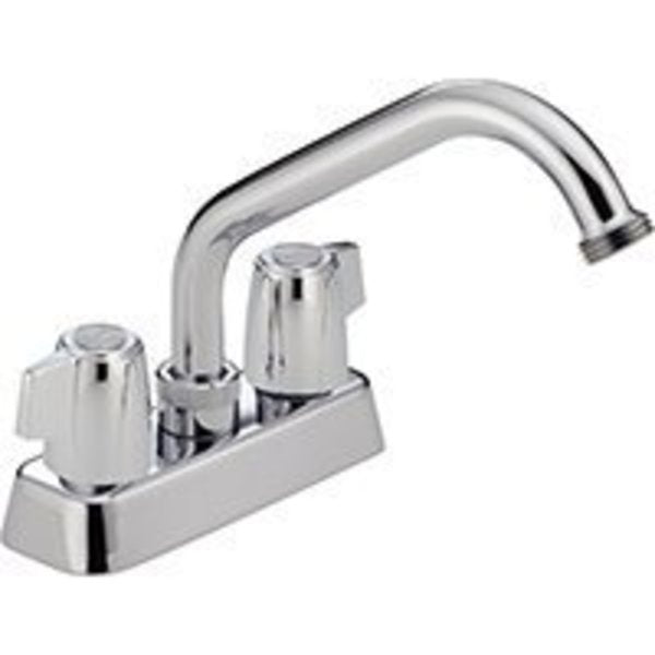 DELTA Peerless P299232 Laundry Faucet,  2-Faucet Handle,  6-3/16 in H Spout,  Chrome