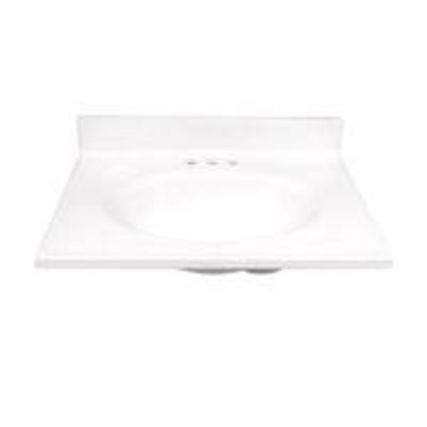 Foremost WS-1925 Vanity Top,  25 in OAL,  19 in OAW,  Marble,  Solid White