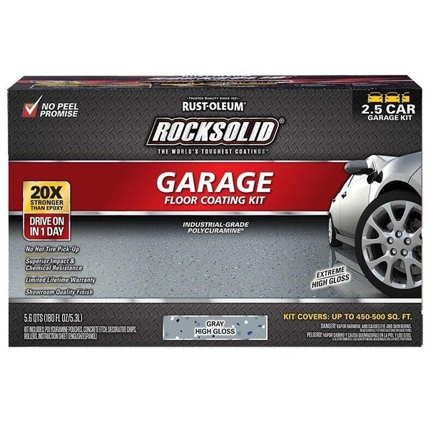 Polycuramine Garage Floor Coating Kit,  Extreme HighGloss,  Gray