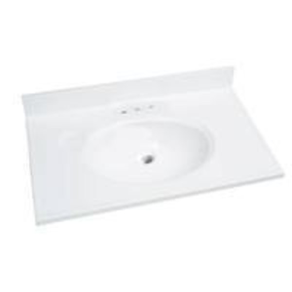 Foremost WS-1931 Vanity Top,  31 in OAL,  19 in OAW,  Marble,  Solid White
