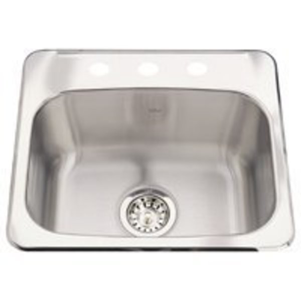 KINDRED Steel Queen QSL1719-8-3N Bar/Prep Sink,  17 in W Bowl,  8 in D Bowl,  18-8 Stainless Steel