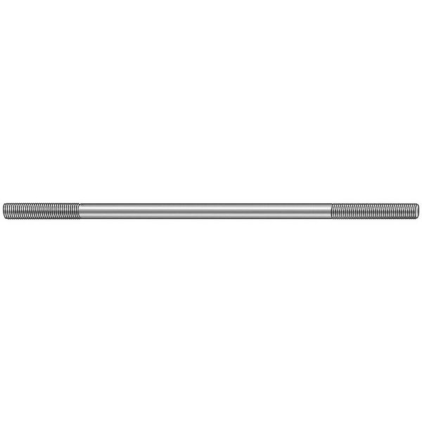 Double-End Threaded Rod,  10-32 Thread to 10-32 Thread,  1 ft,  Steel,  Zinc Plated