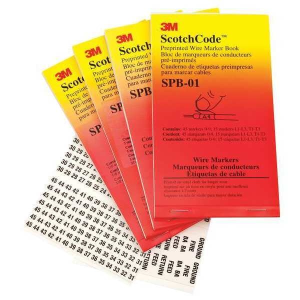 Wire Marker Book, Preprintd, Slf-Adhes, PK5,  SPB-09