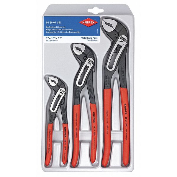 3 Piece Knipex Alligator Plastic Grip Water Pump Plier Set Dipped Handle