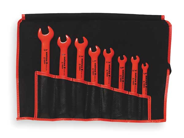 Insulated Open End Wrench Set, 8 pc.