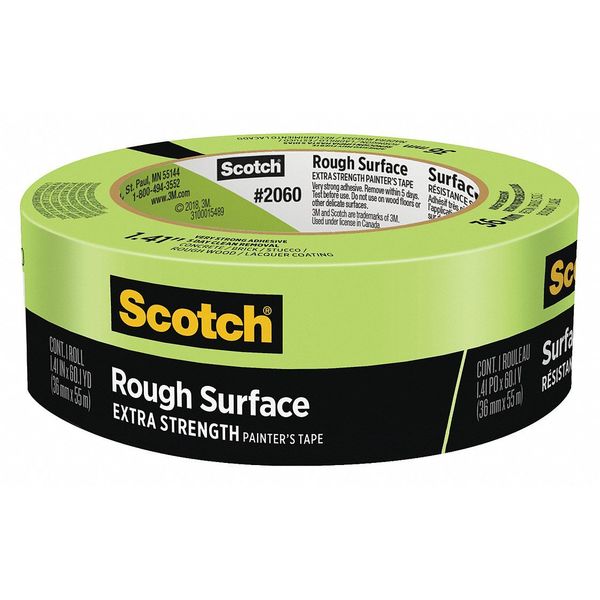 Masking Tape, Green, 1-1/2 In x 60 Yd, PK24