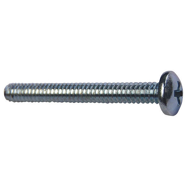 #10-32 x 3/4 in Phillips Round Machine Screw,  Zinc Plated Steel,  100 PK