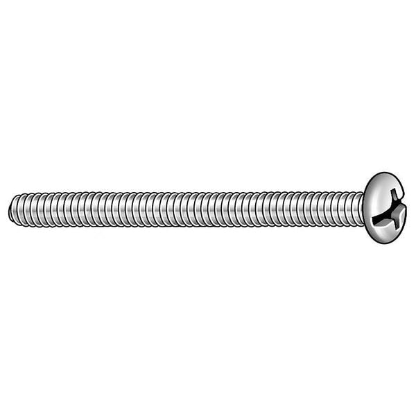 #10-32 x 2 in Combination Slotted/Phillips Round Machine Screw,  Zinc Plated Steel,  100 PK