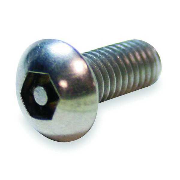 #10-32 x 1/2 in Hex Button Tamper Resistant Screw,  Stainless Steel,  Plain Finish,  10 PK