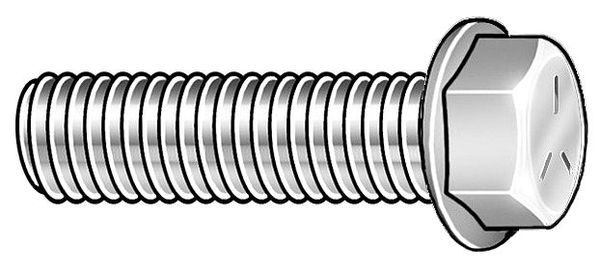 Grade 5,  3/8"-16 Flange Bolt,  Zinc Plated Steel,  3/4 in L,  25 PK