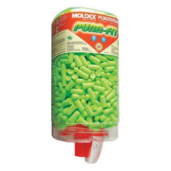 Disposable Uncorded Ear Plugs with Dispenser,  Bullet Shape,  33 dB,  500 Pairs,  Green