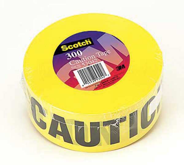 Barricade Marking Tape, 3In W, Yellow, PK16