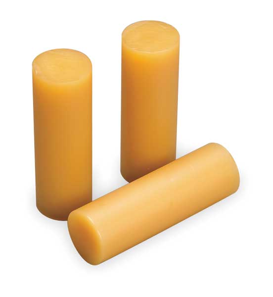 Hot Melt Adhesive,  Tan,  1 in Diameter,  3 in Length,  35 sec Begins to Harden