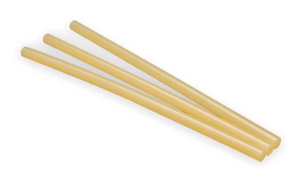 Hot Melt Adhesive,  Tan,  1/2 in Diameter,  12 in Length,  45 sec Begins to Harden