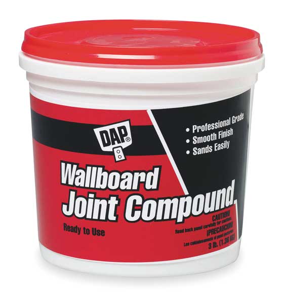 Wallboard Joint Compound,  3 lb,  Tub,  White