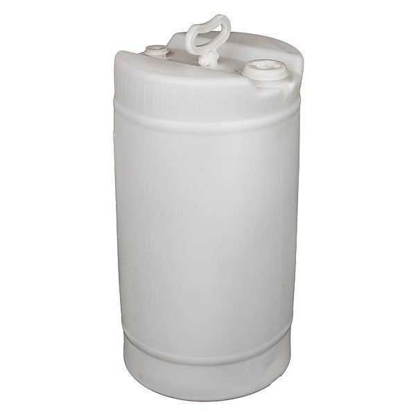 Closed Head Transport Drum,  Polyethylene,  15 gal,  Unlined,  Translucent White