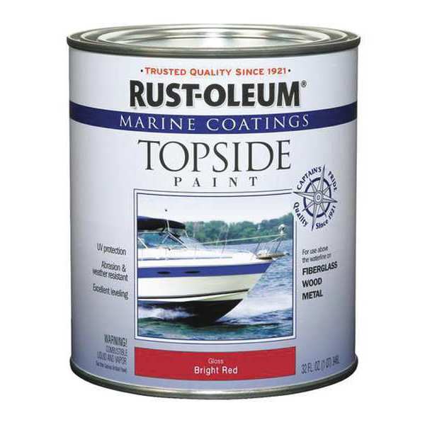 Topside Paint, Bright Red, Alkyd