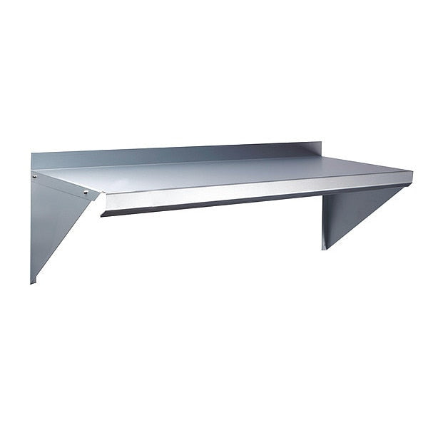 Steel Wall Shelf,  12"D x 48"W x 11-1/2"H,  Silver