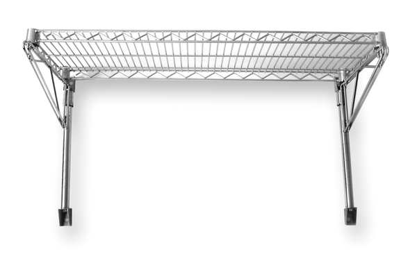 Steel Wire Wall Shelf,  18"D x 48"W x 14"H,  Chrome