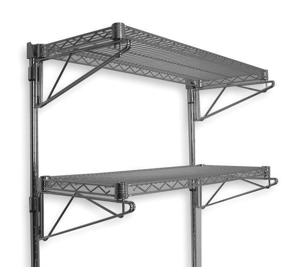 Steel Wire Wall Shelving,  14"D x 24"W x 34"H,  Chrome