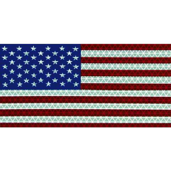 American Flag Decal, Reflect, 6.5x3.75 In
