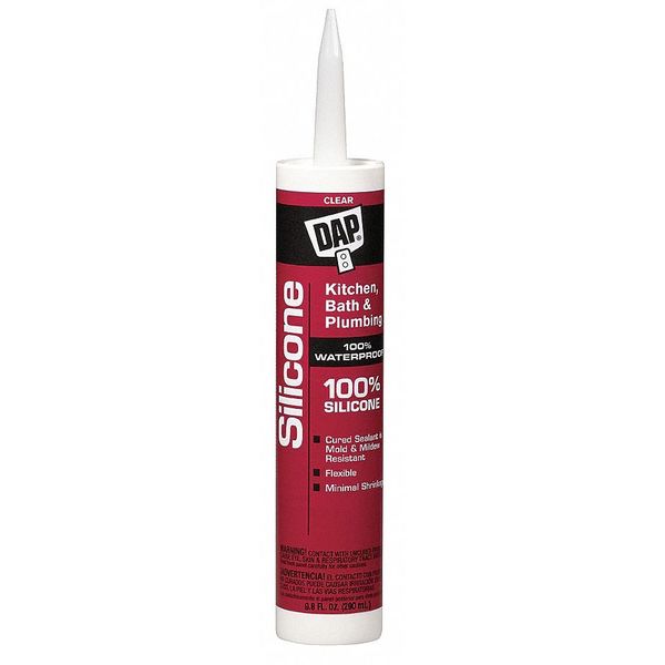 Kitchen & Bath Sealant,  9.8 oz,  Cartridge,  Clear,  Hydrotreated Middle Distillate Base