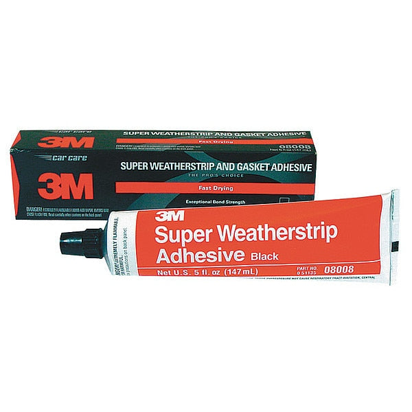 Super Weatherstrip and Gasket Adhesive,  5 fl oz,  Tube,  Black,  Neoprene Rubber Base