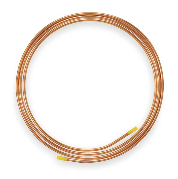 Coil Copper Tubing,  3/16 in Outside Dia,  50 ft Length,  Type ACR