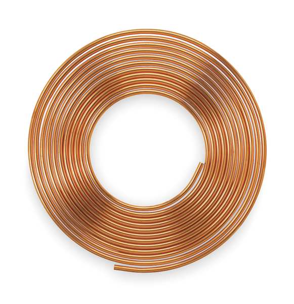 Coil Copper Tubing,  1/2 in Outside Dia,  60 ft Length,  Type K