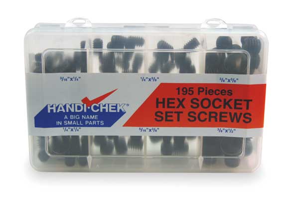 Set Screw Assortment,  Alloy Steel,  Black Finish Finish
