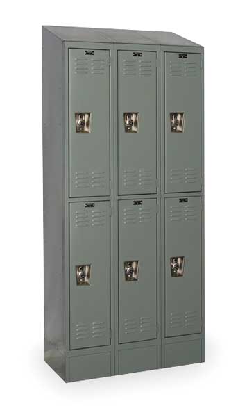 Wardrobe Locker,  36 in W,  18 in D,  84 in H,  (2) Tier,  (3) Wide,  Dark Gray