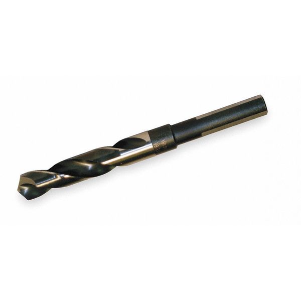 Reduced Shank Drill Bit,  5/8 in Drill Bit,  118 Degrees Drill Bit Point Angle,  High Speed Steel
