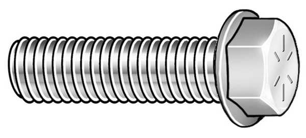 Grade 8,  3/8"-16 Flange Bolt,  Plain Steel,  1-1/2 in L,  25 PK