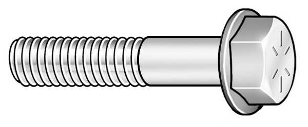 Grade 8,  5/8"-18 Flange Bolt,  Plain Steel,  1-1/2 in L,  15 PK