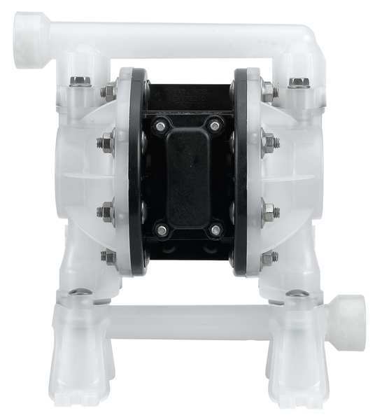 Double Diaphragm Pump,  Polypropylene,  Air Operated,  PTFE,  15 GPM