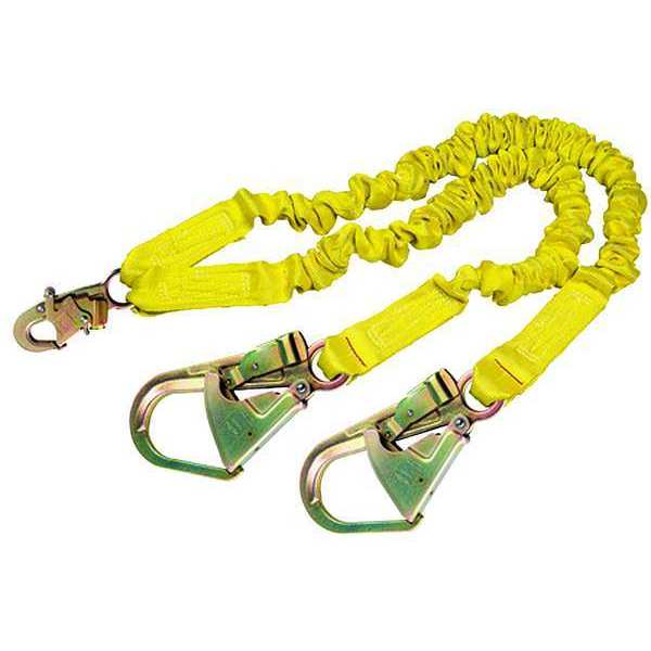 Shock Absorbing Lanyard,  6 ft.,  310 lb. Weight Capacity,  Yellow